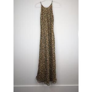 Hampton Nites Dress Womens 10 Leopard Maxi Gown Animal Print Lined Glam Formal